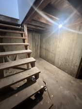 View of unfinished below grade area
