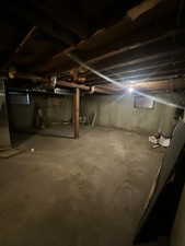 View of unfinished basement