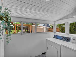 The washer and dryer are staying - healthy amount of natural light here