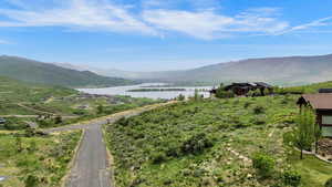 Mountain view with a nearby body of water