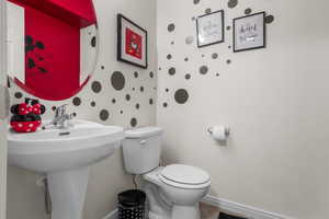 Convenient half bath located on main level