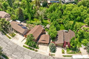 Aerial perspective of suburban area