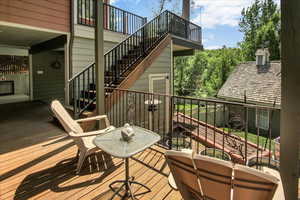Wooden terrace with stairway