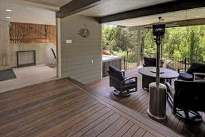 View of wooden deck