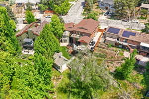 Aerial perspective of suburban area