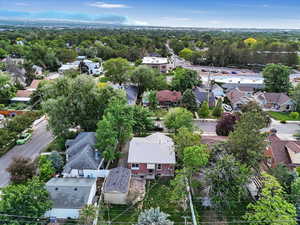 Aerial perspective of suburban area