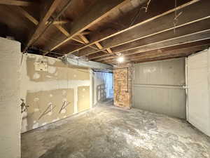 View of unfinished below grade area