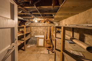 View of unfinished below grade area