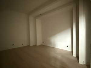 Spare room with dark wood finished floors