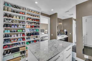 View of walk in closet