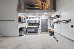 Workbench area in garage