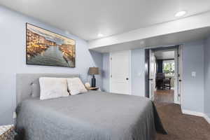 Bedroom with recessed lighting
