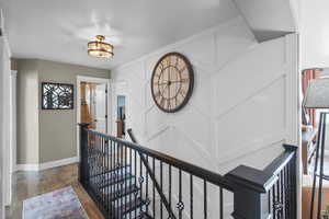 Hallway with upgraded featured wall