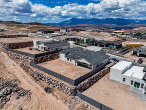 View of subject property with a mountainous background