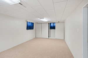 Below grade area with carpet