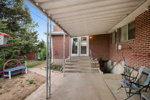 View of patio / terrace featuring french doors
