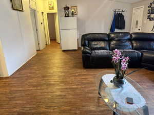 Living area featuring wood finished floors