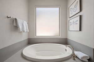 Bathroom featuring a garden tub