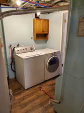 Basement laundry area and utility room