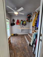 Mudroom featuring lots of storage
