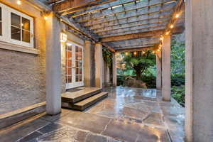 View of patio with french doors