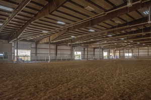 View of indoor horse riding arena