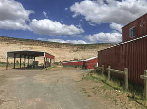 Hay storage, barns and corrals