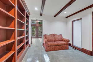 Built-in bookcases in office