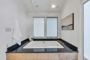 Master bath has garden tub