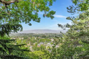 View of valley and mountains