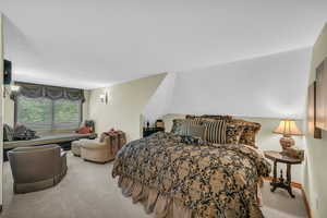Bedroom featuring carpet