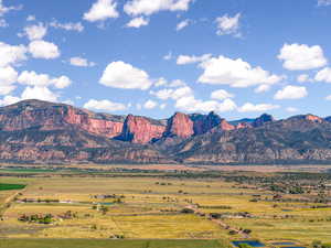 View of mountain background with rural landscape