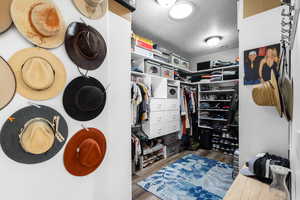 Spacious closet with wood finished floors