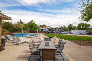View of patio featuring outdoor dining space