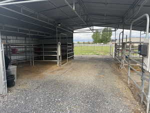 Horse barn with a view of countryside
