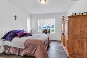Bedroom featuring wood finished floors