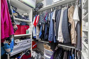 View of walk in closet