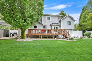 Back of house featuring a patio and a deck