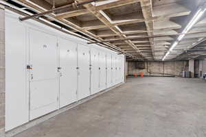 Large storage area.