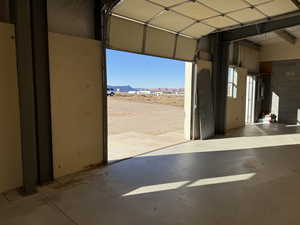 Garage with a mountain view