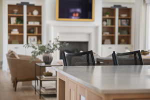 Living room featuring wood finished floors