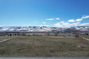 View of mountain background with rural landscape