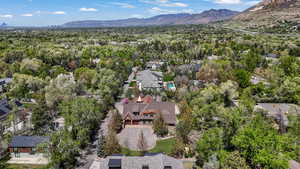 Aerial view of a mountainous background