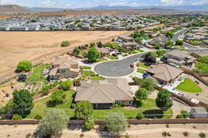 Aerial view of residential area