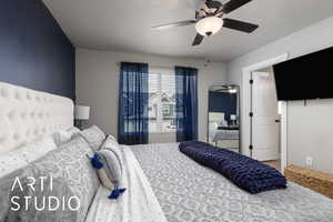 Bedroom with ceiling fan