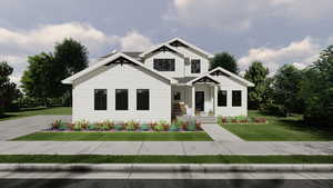 Modern farmhouse featuring a front yard