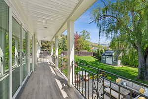 Balcony featuring a porch