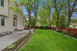 View of yard with a patio