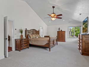 Large vaulted primary bedroom suite