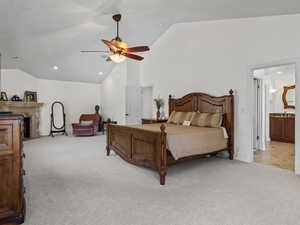 Large vaulted primary bedroom suite
